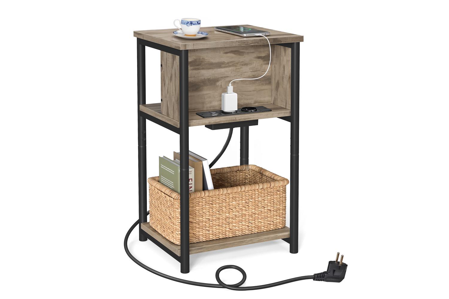 Vasagle End Table | Side Table | Particleboard And Steel | 30 X 34 X 58 Cm