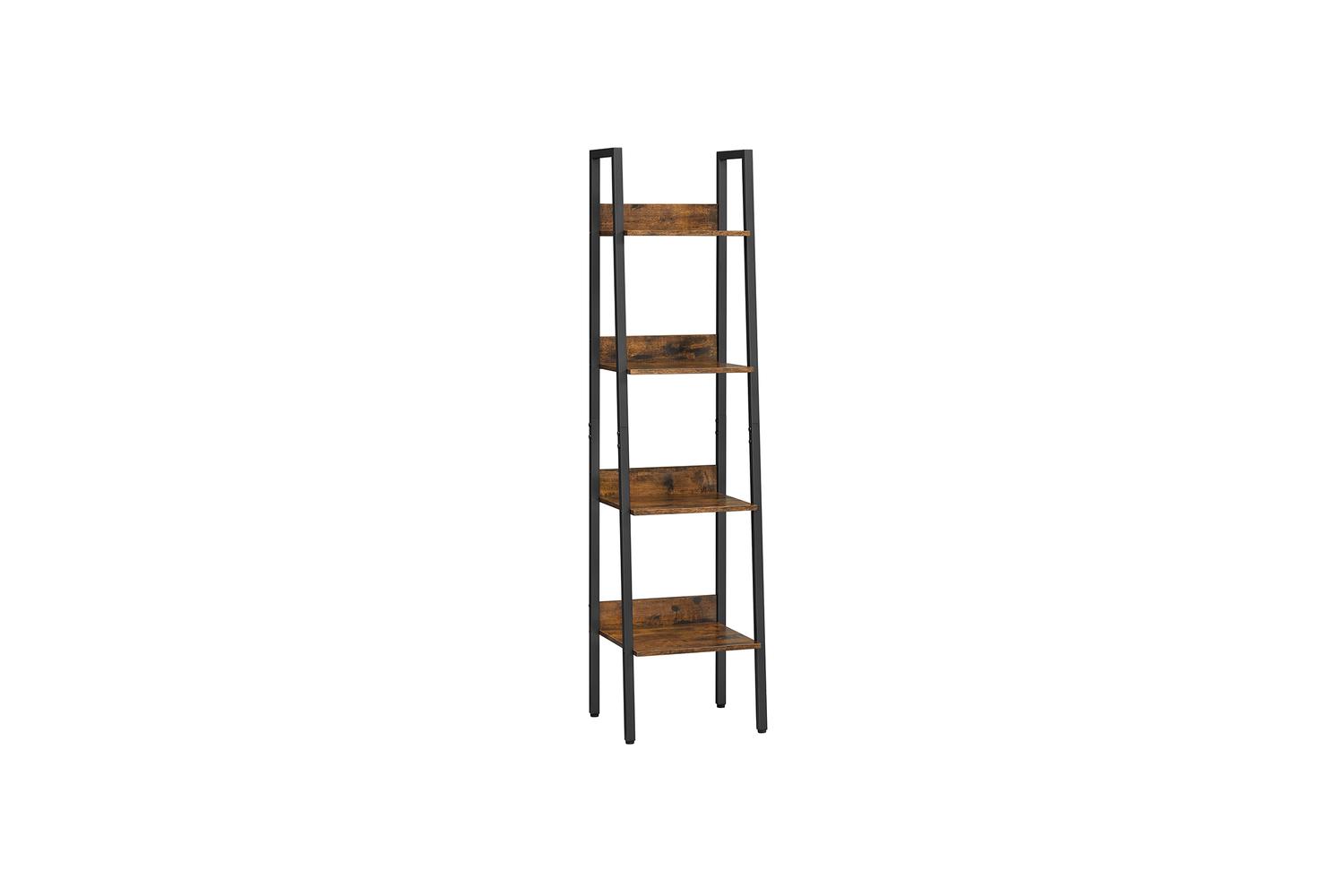 Vasagle Ladder Shelves | Bookcase | Particleboard And Steel | 33.8 X 30 X 140 Cm
