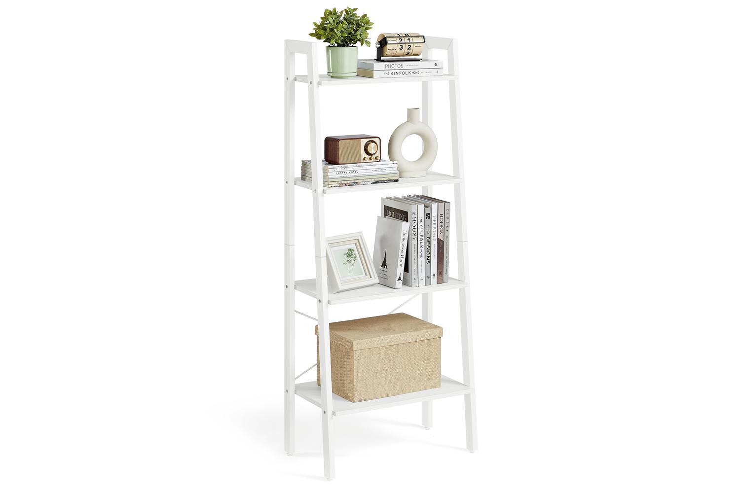 Ladder Shelves | Bookcase | Particleboard And Steel | 4-tier