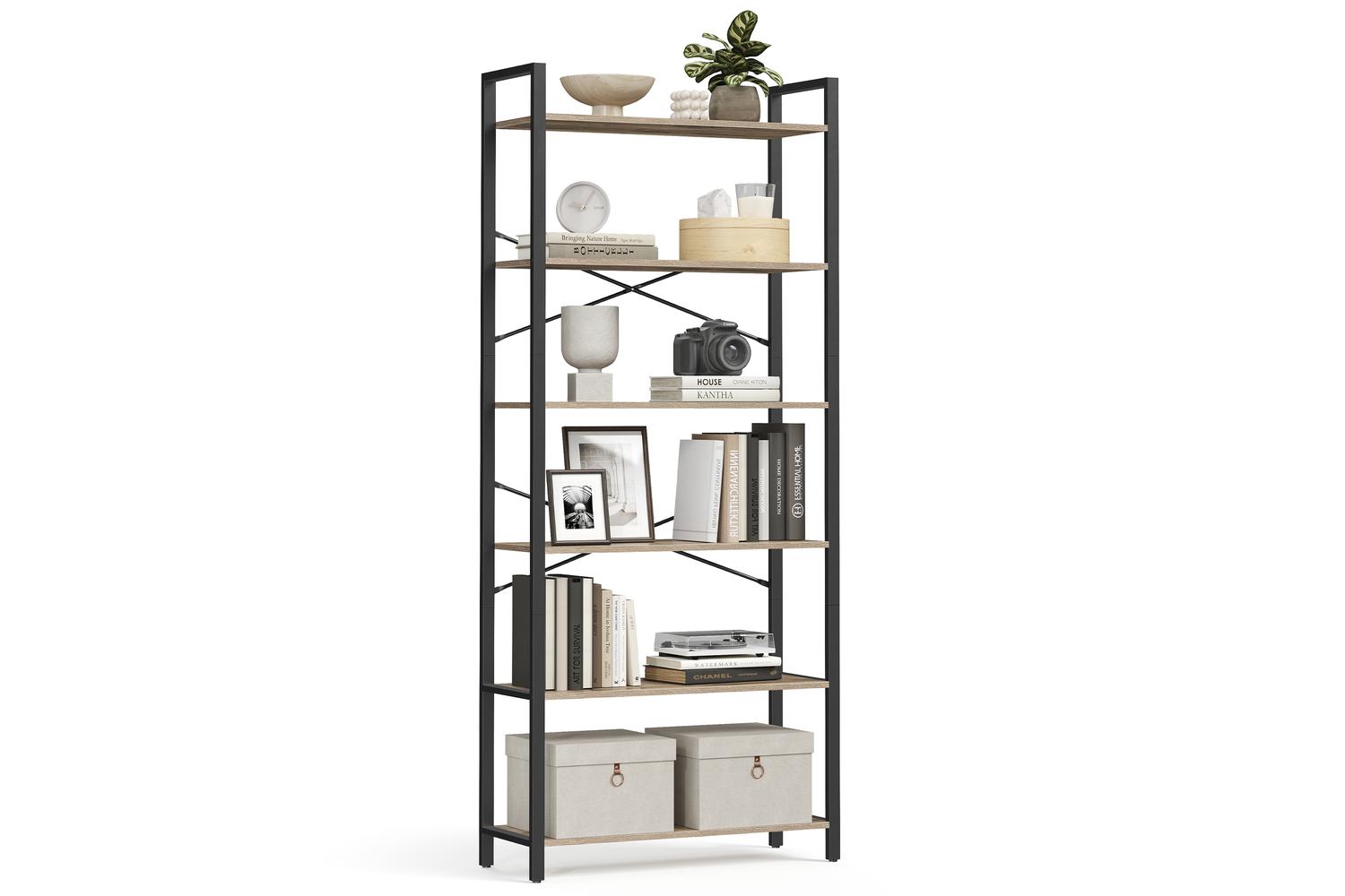 Ladder Shelf | Bookcase | Particleboard And Steel | 6-tier