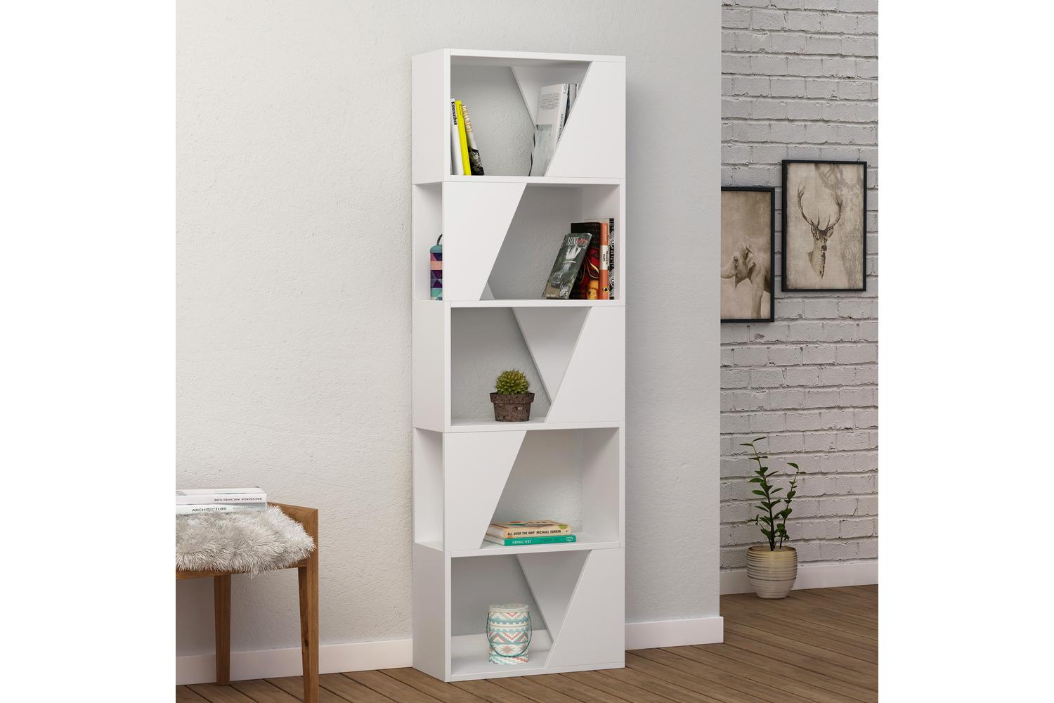 Decortie Frame Modern Bookcase Display Unit | Oak | Freestanding Storage | 168cm