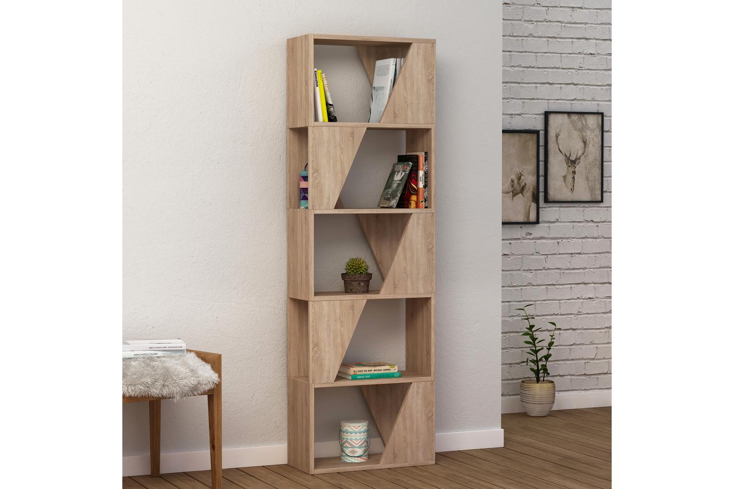 Decortie Frame Modern Bookcase | Display Unit | Oak | 168cm