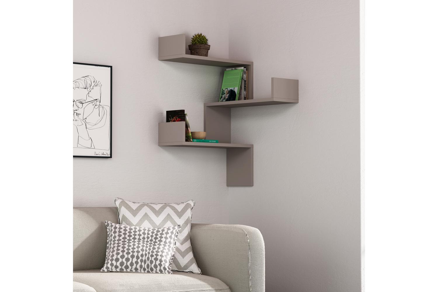 Decortie Luksa Wall Shelf Bookcase | Wall Mounted | Engineered Wood | 60cm