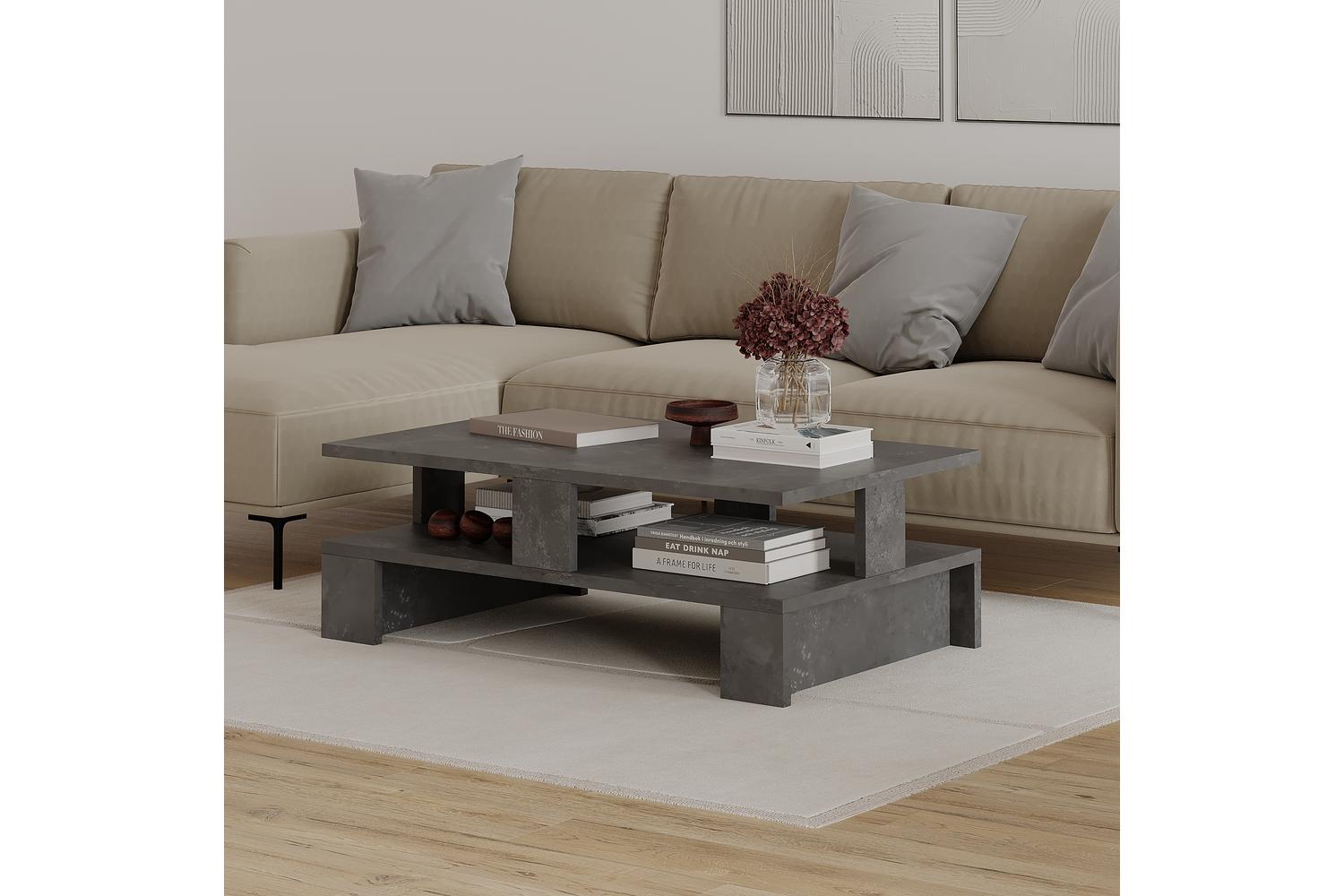 Decortie Mansu Modern Coffee Table | Coffee Table | Engineered Wood | 80 X 50 X 27.5 Cm