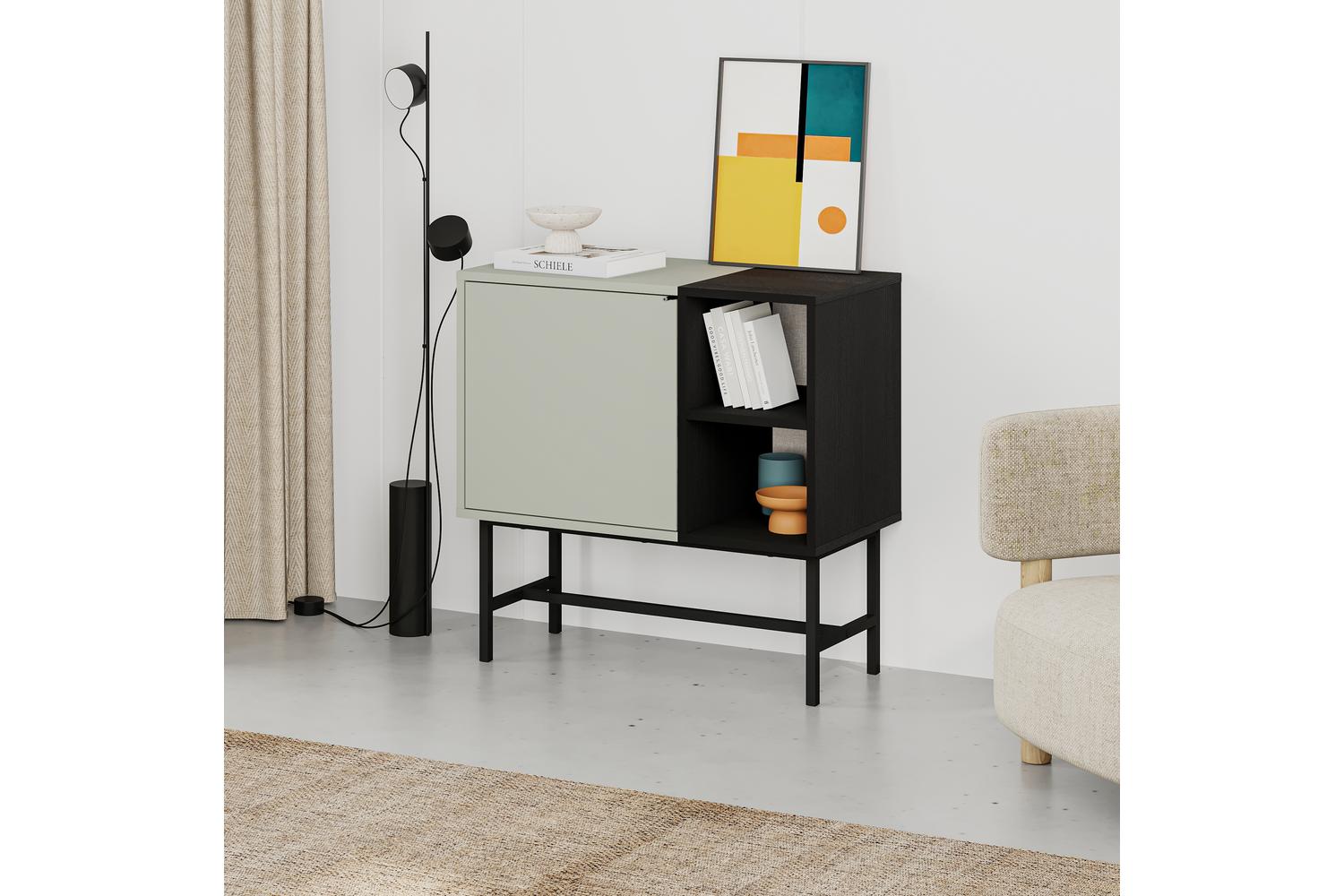 Decortie Storage Cabinet | Sideboard | Engineered Wood & Metal | Sandstone Black