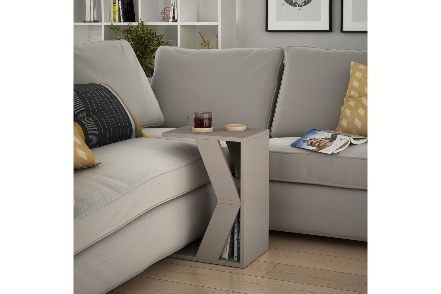 Decortie Naze Modern C-shaped Side Table | Side Table | Engineered Wood | 40 X 30 X 57 Cm