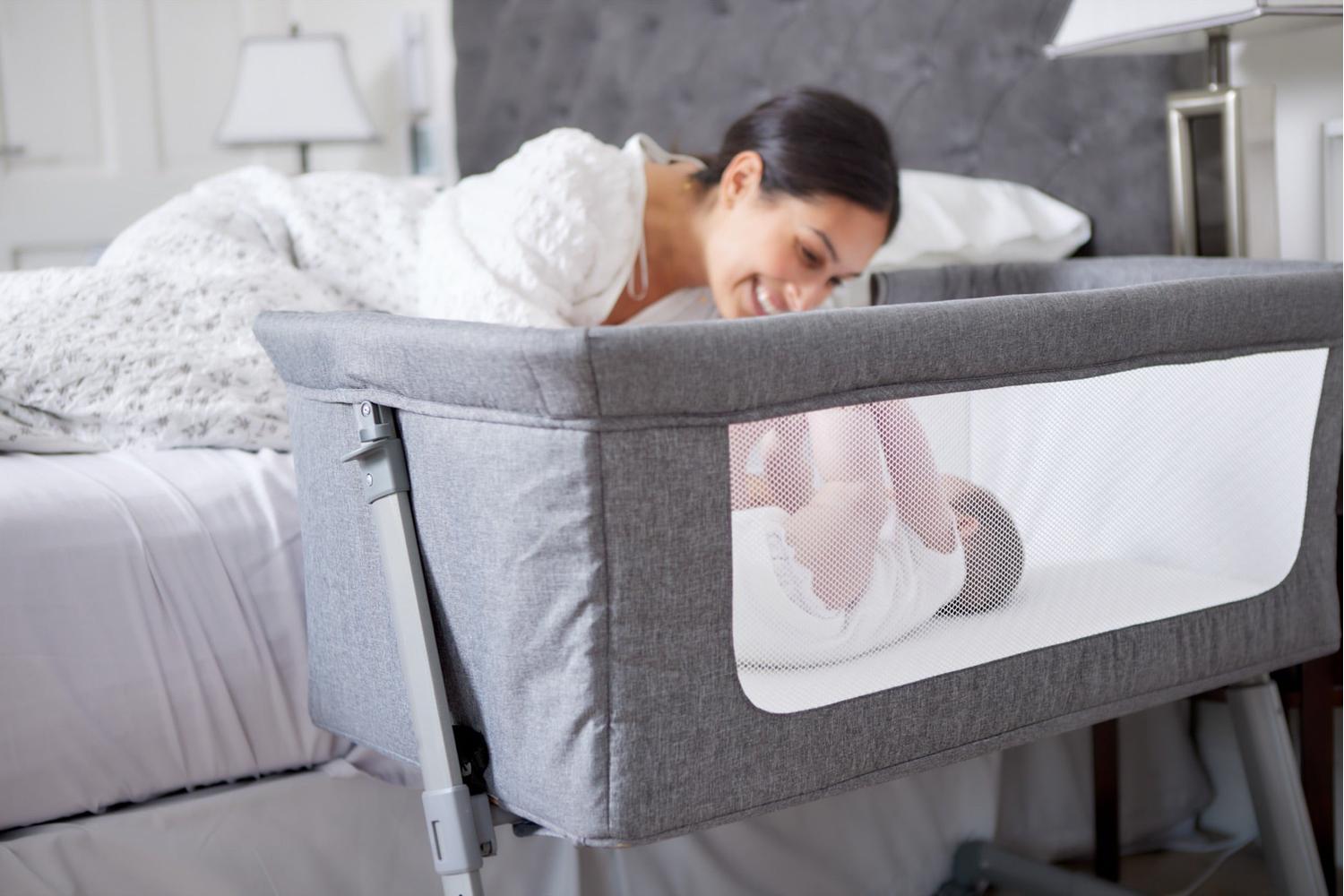 Baby Elegance Dote Bedside Crib | Bedside Crib | Grey