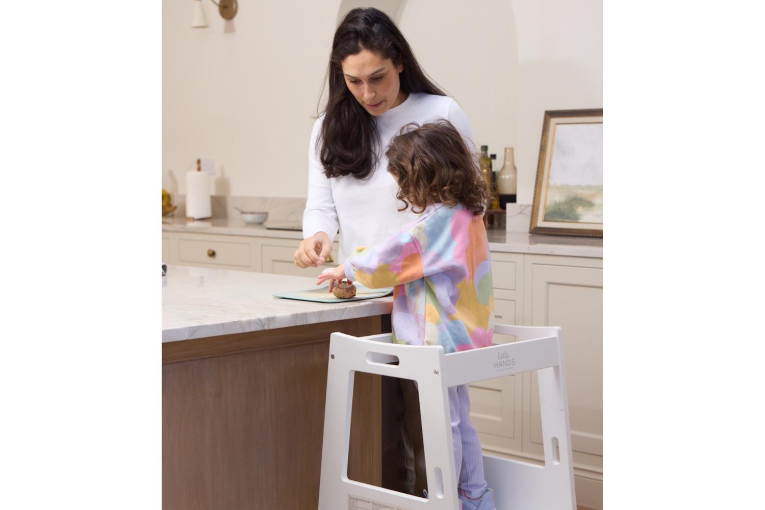 Baby Elegance Little Hands Toddler Tower | Toddler Learning Tower | Wood | White