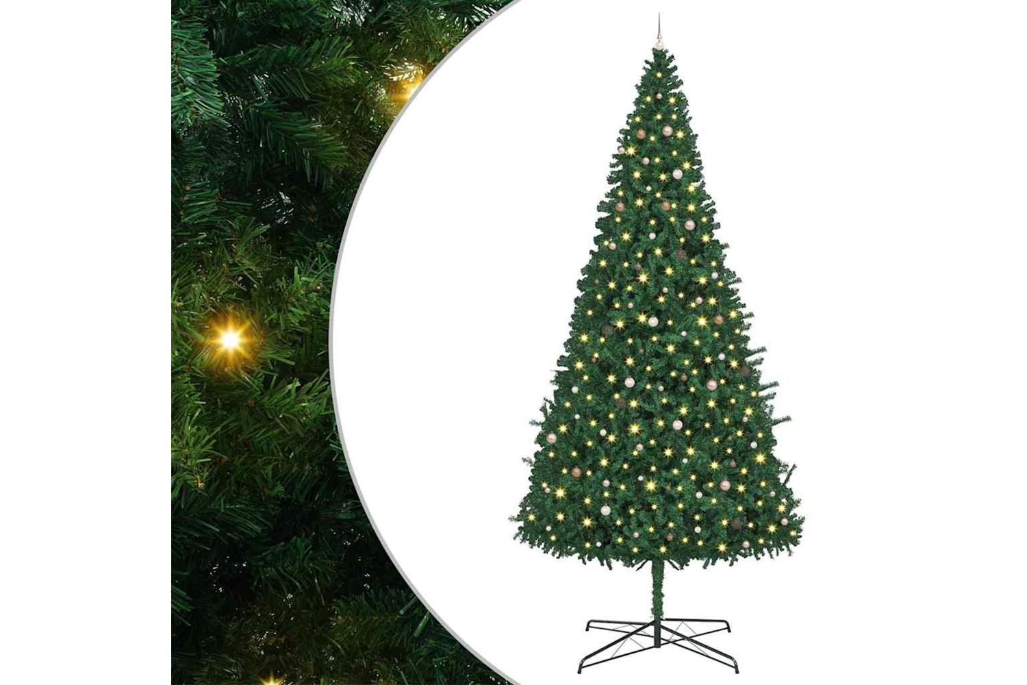 Vidaxl Christmas Tree With Decorative String Lights Green 400 Cm Pvc