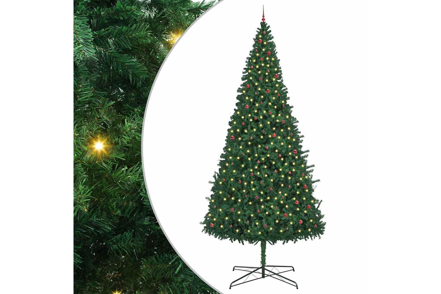 Vidaxl Christmas Tree With Decorative String Lights Green 400 Cm Pvc