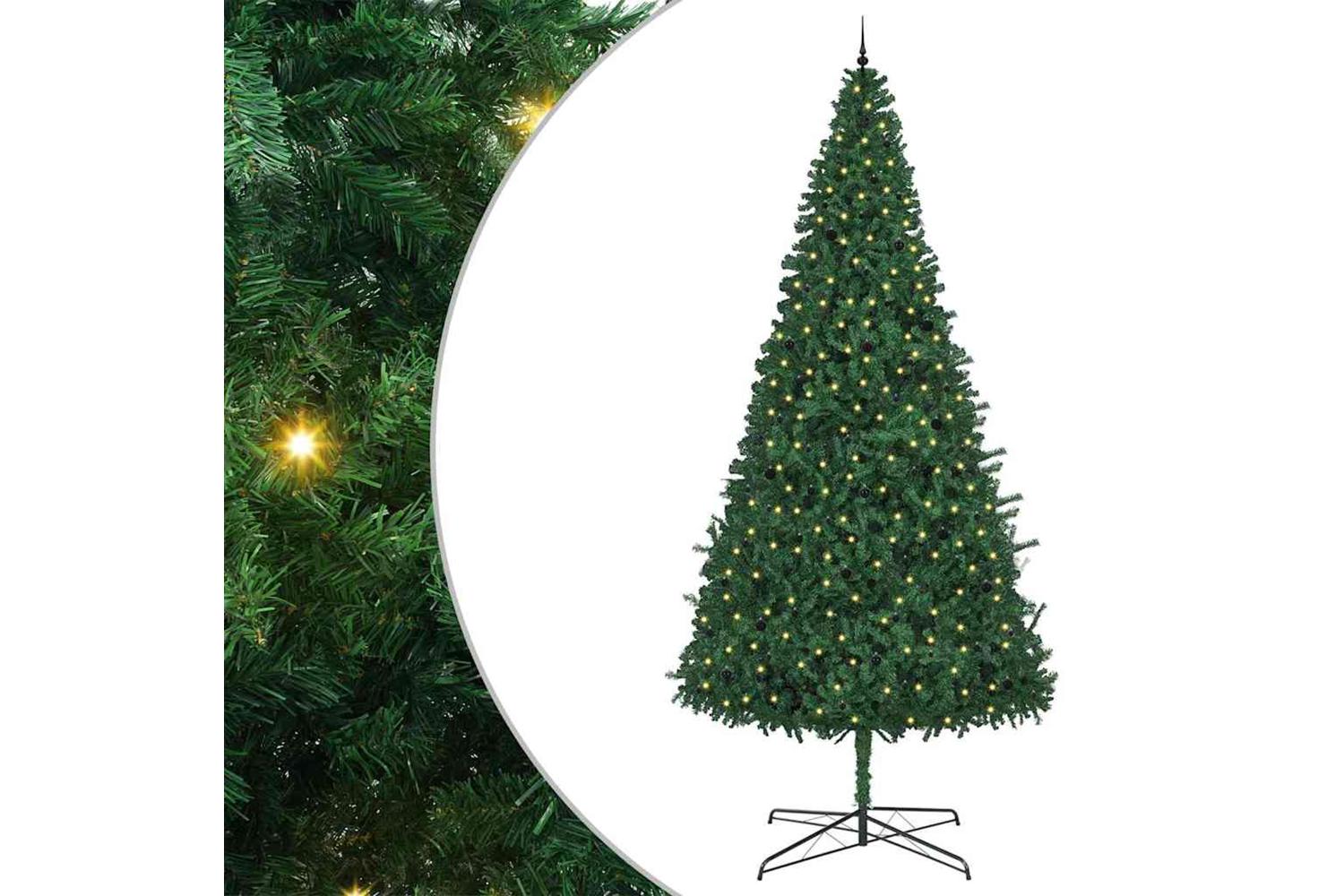 Vidaxl Christmas Tree With Decorative String Lights Green 400 Cm Pvc