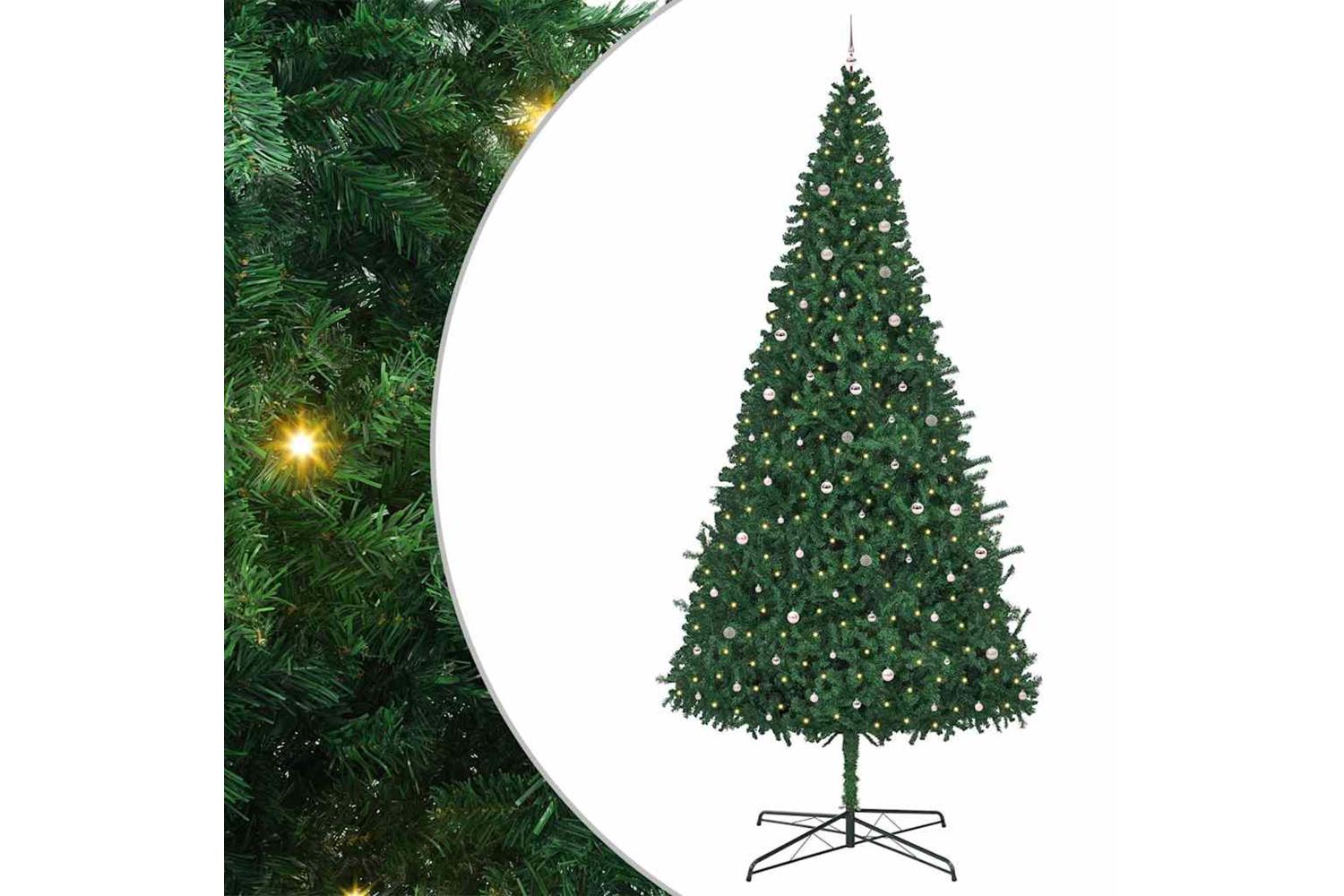 Vidaxl Christmas Tree With Decorative String Lights Green 400 Cm Pvc