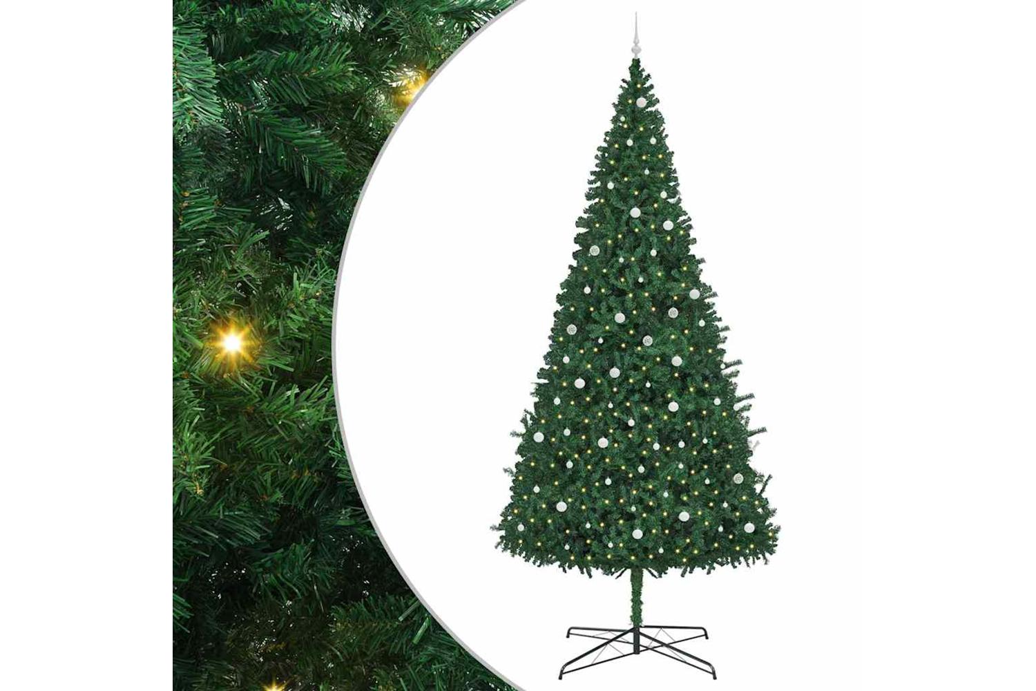Vidaxl Christmas Tree With Decorative String Lights Green 400 Cm Pvc