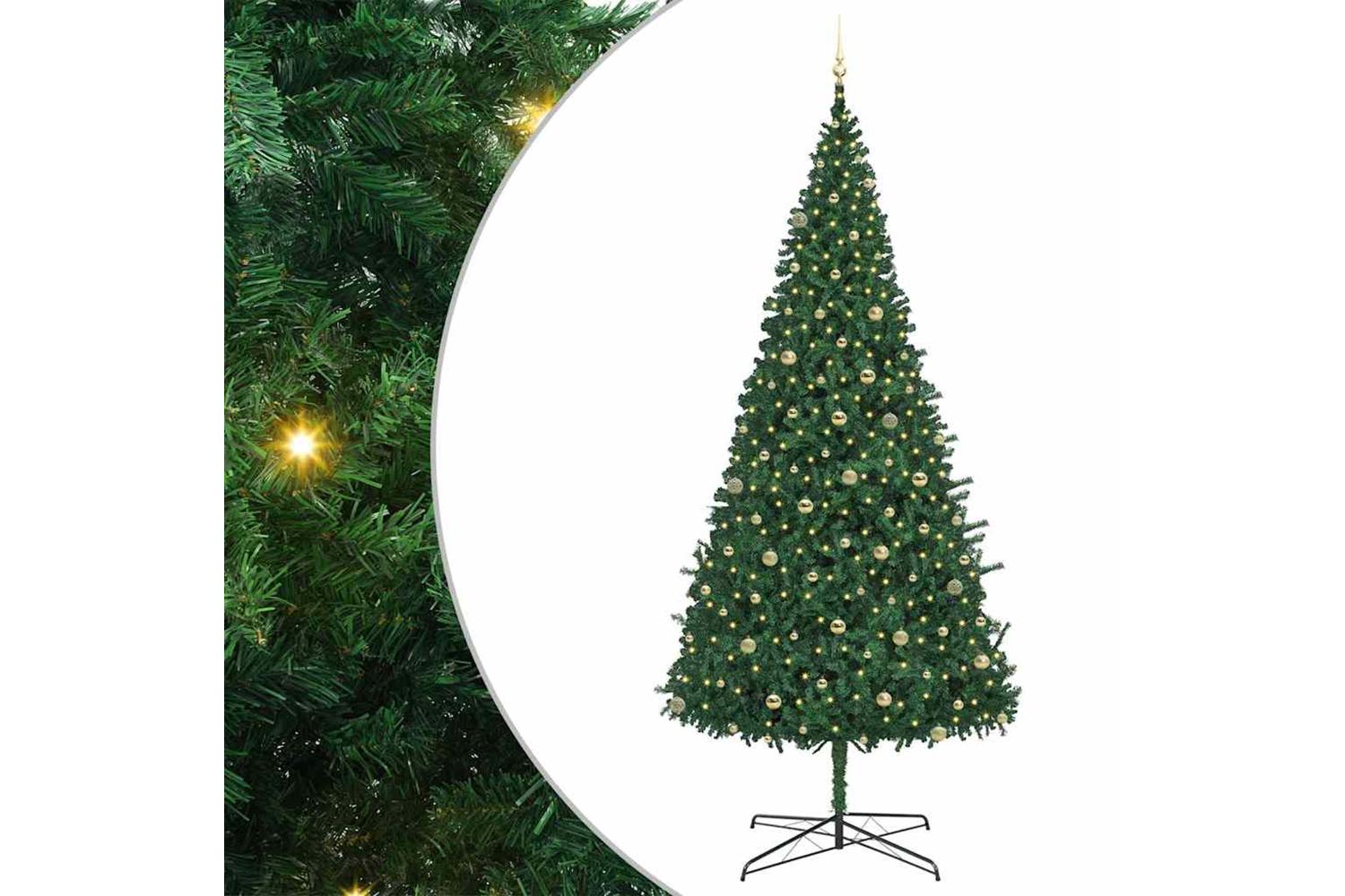 Vidaxl Christmas Tree With Decorative String Lights Green 400 Cm Pvc