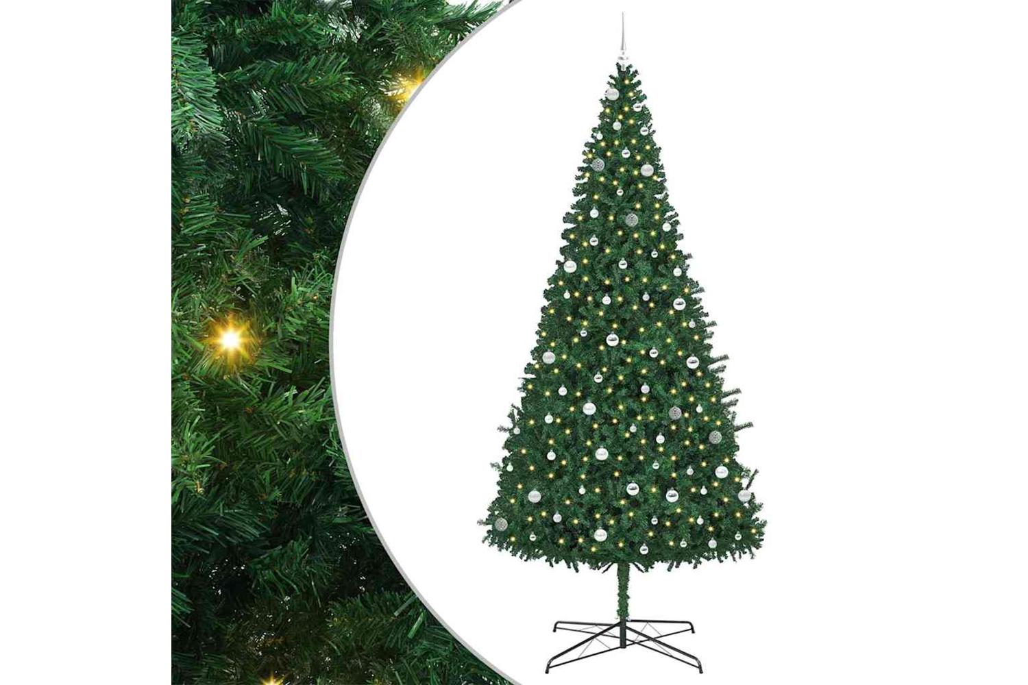 Vidaxl Christmas Tree With Decorative String Lights Green 400 Cm Pvc