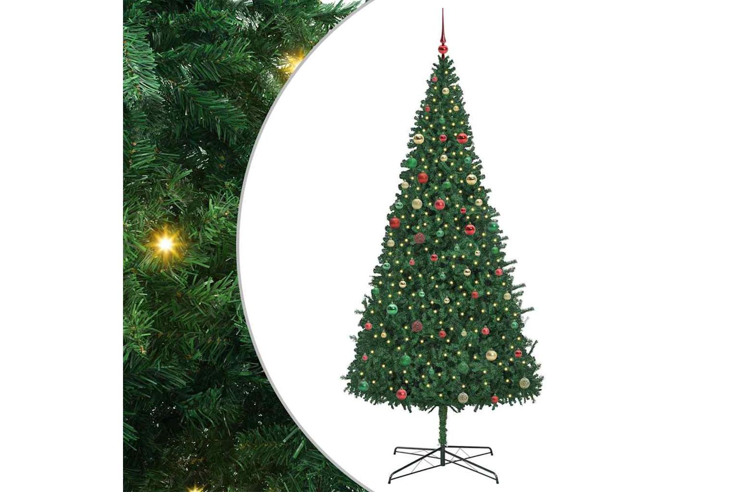 Vidaxl Christmas Tree With Decorative String Lights Green 400 Cm Pvc