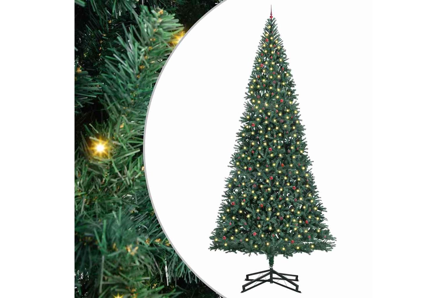 Vidaxl Artificial Pre-lit Christmas Tree With Ball Set Green 500 Cm