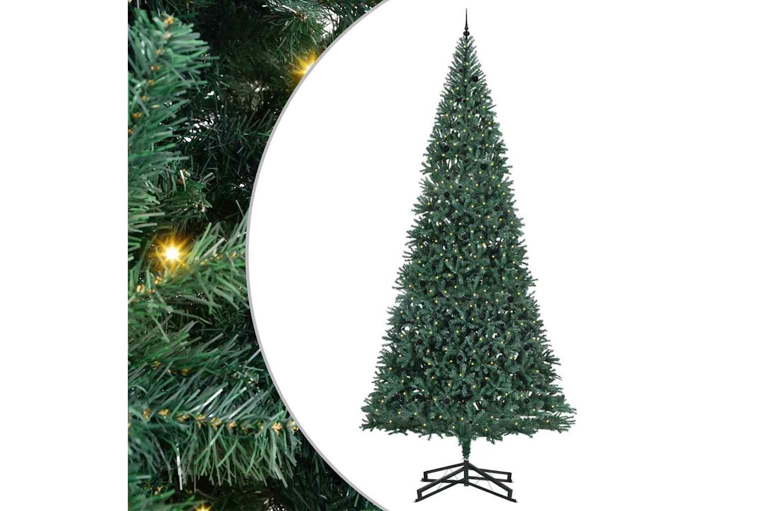 Vidaxl Artificial Pre-lit Christmas Tree With Ball Set Green 500 Cm