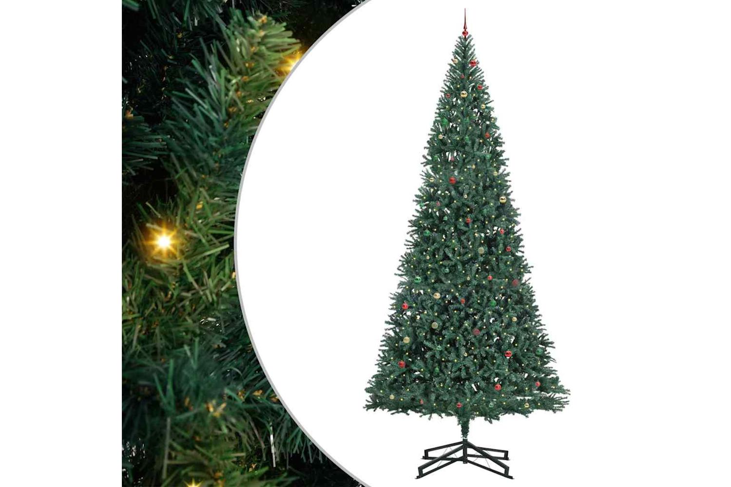 Vidaxl Artificial Pre-lit Christmas Tree With Ball Set Green 500 Cm