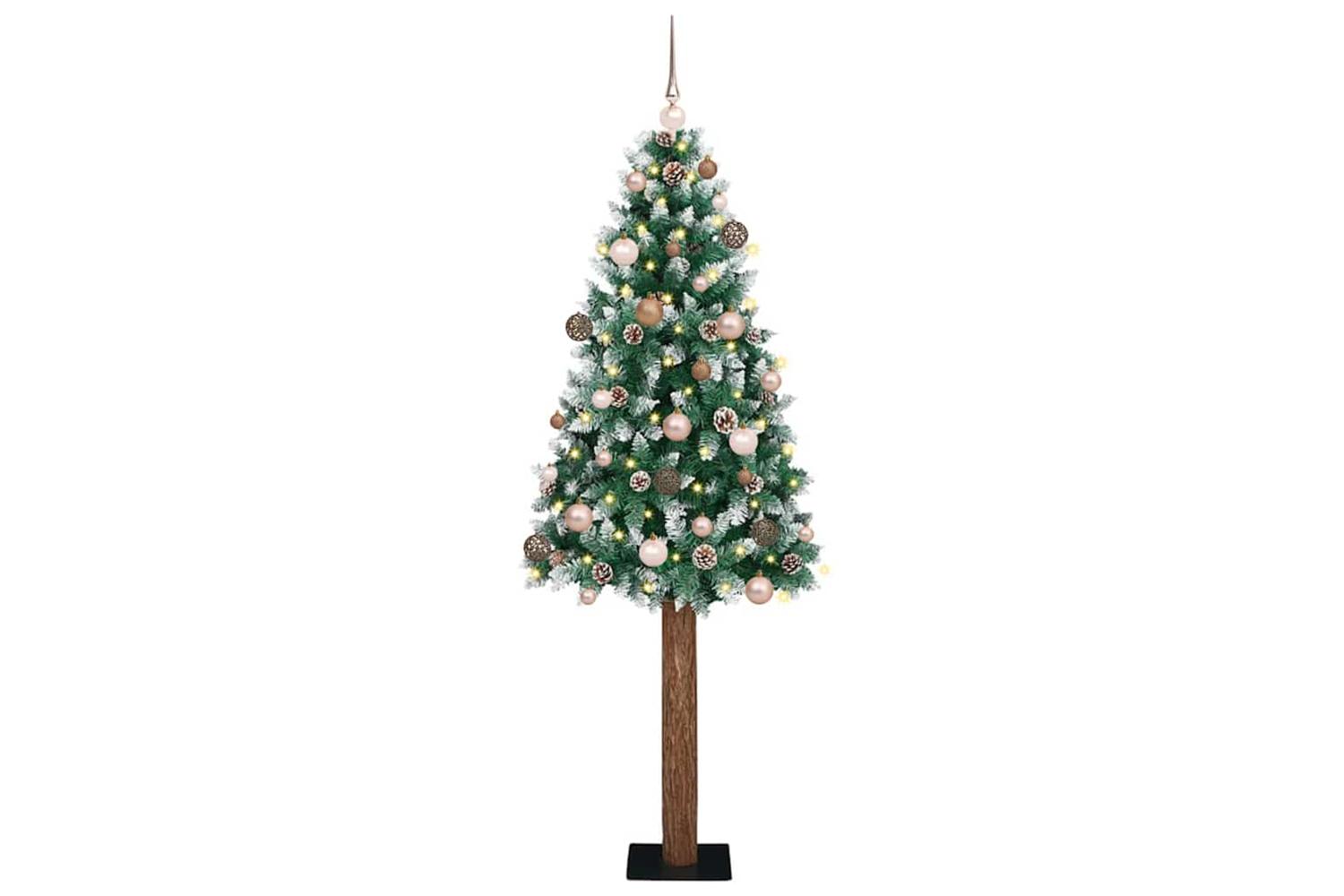 Vidaxl Slim Christmas Tree With 300 Leds Green And White 210 Cm