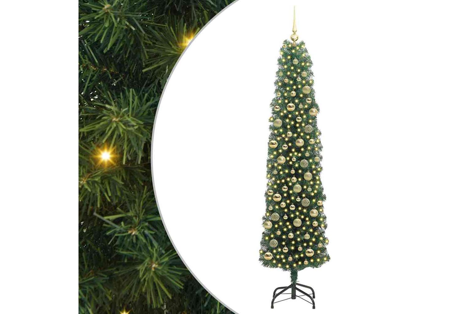 Vidaxl Artificial Christmas Tree With 300 Leds With Stand Green 210 Cm