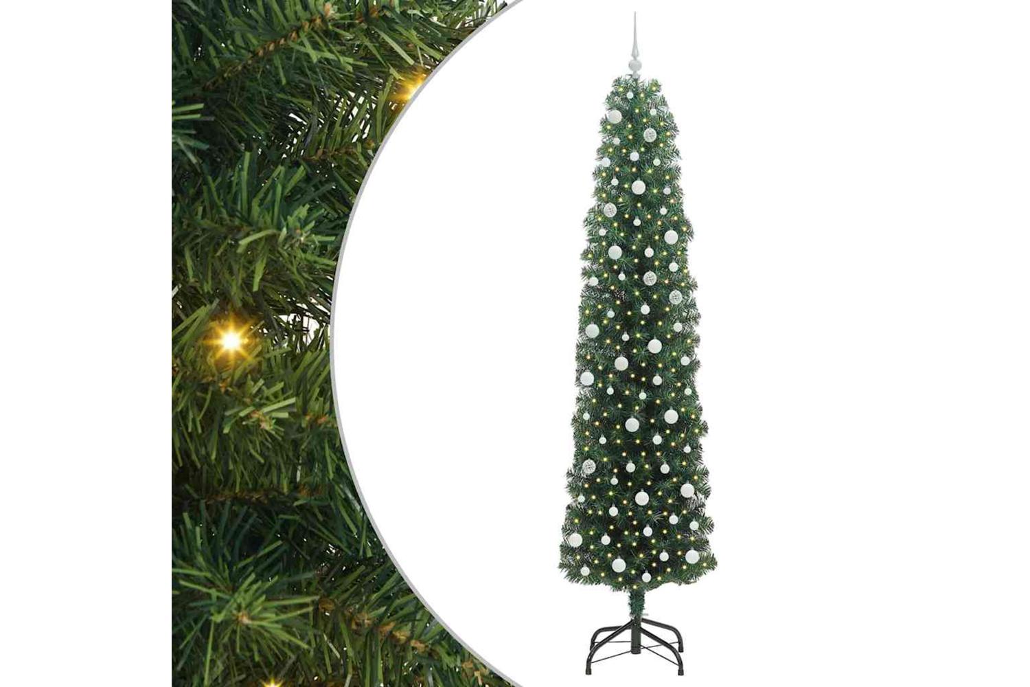 Vidaxl Artificial Christmas Tree With 300 Leds With Stand Green 240 Cm