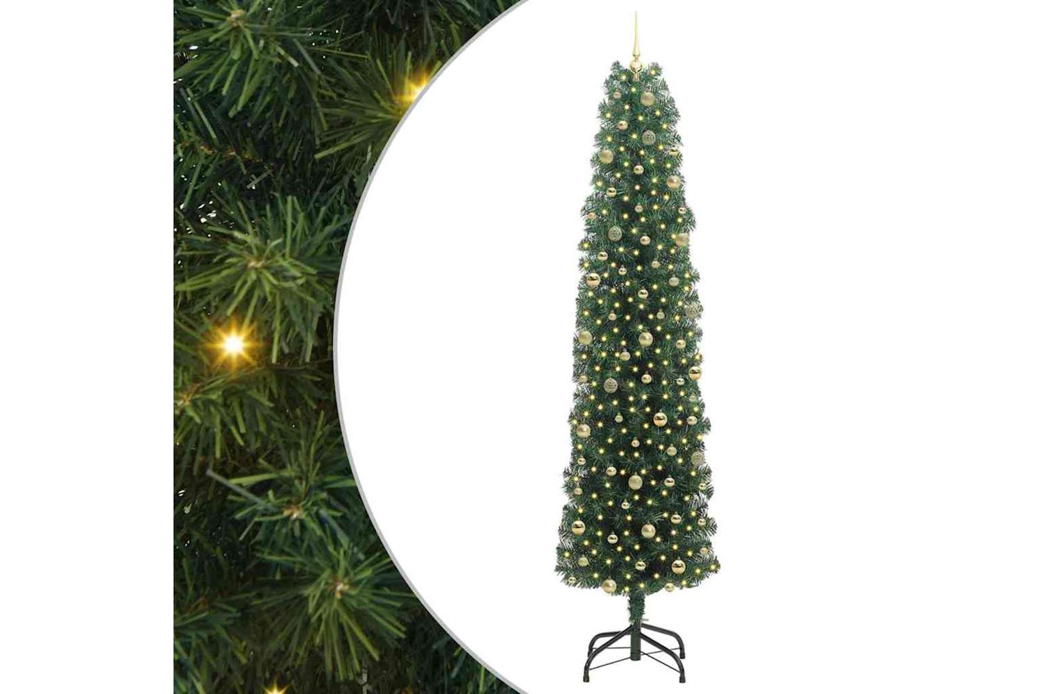 Vidaxl Artificial Christmas Tree With 300 Leds With Stand Green 240 Cm