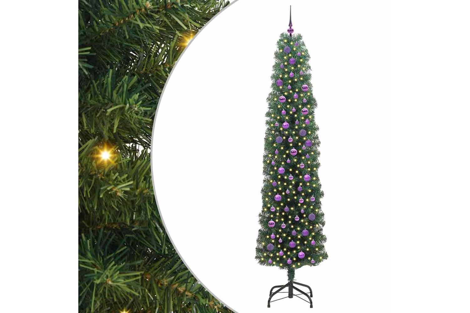Vidaxl Artificial Christmas Tree With 300 Leds With Stand Green 240 Cm
