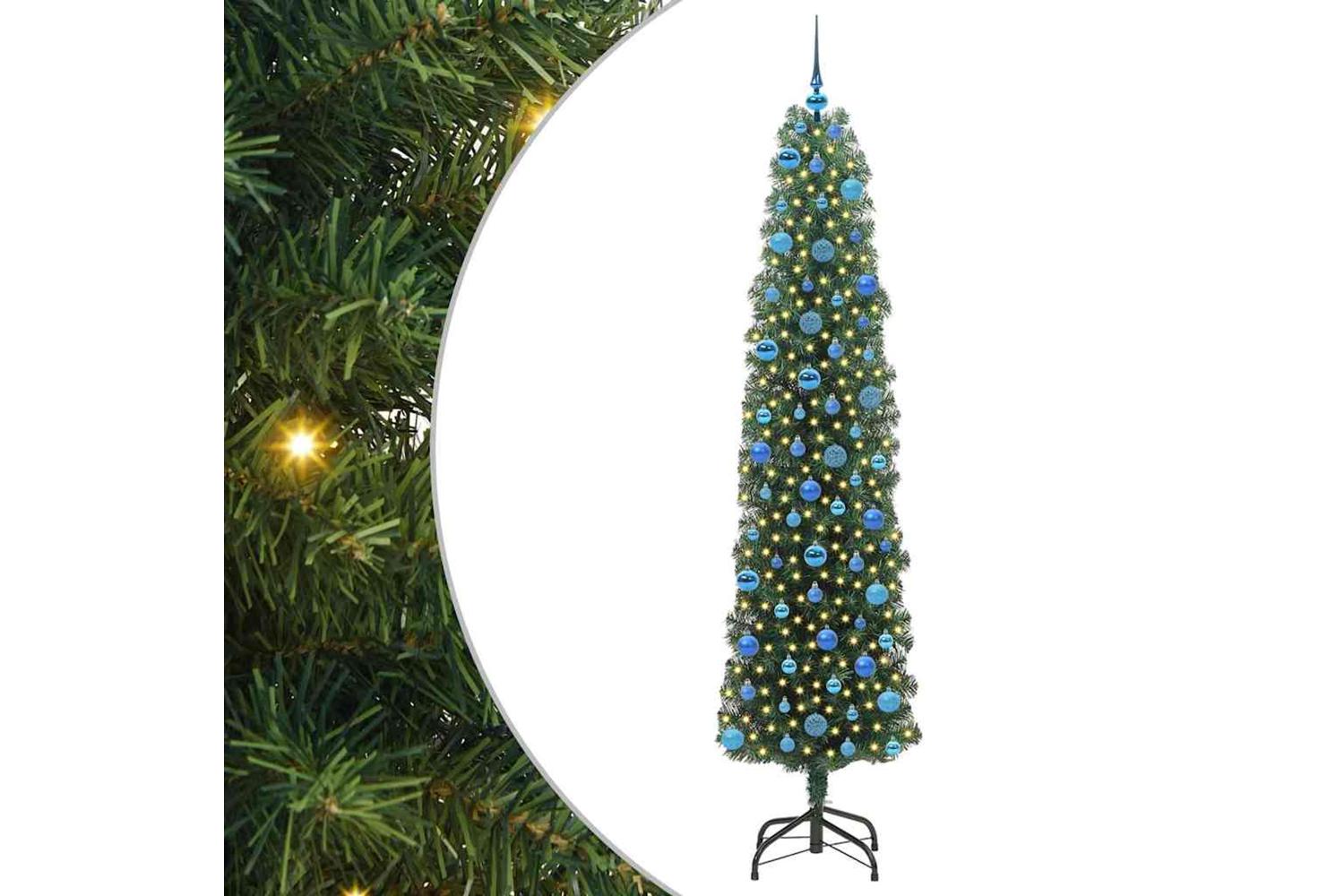 Vidaxl Artificial Christmas Tree With 300 Leds With Stand Green 240 Cm