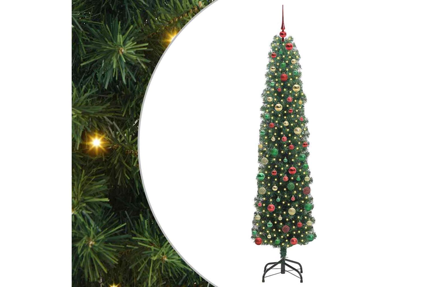 Vidaxl Artificial Christmas Tree With 300 Leds With Stand Green 240 Cm