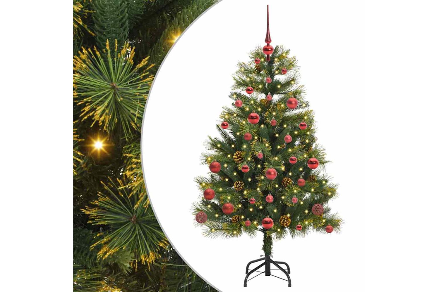 Vidaxl Artificial Hinged Christmas Tree With Cones Green 150 Cm