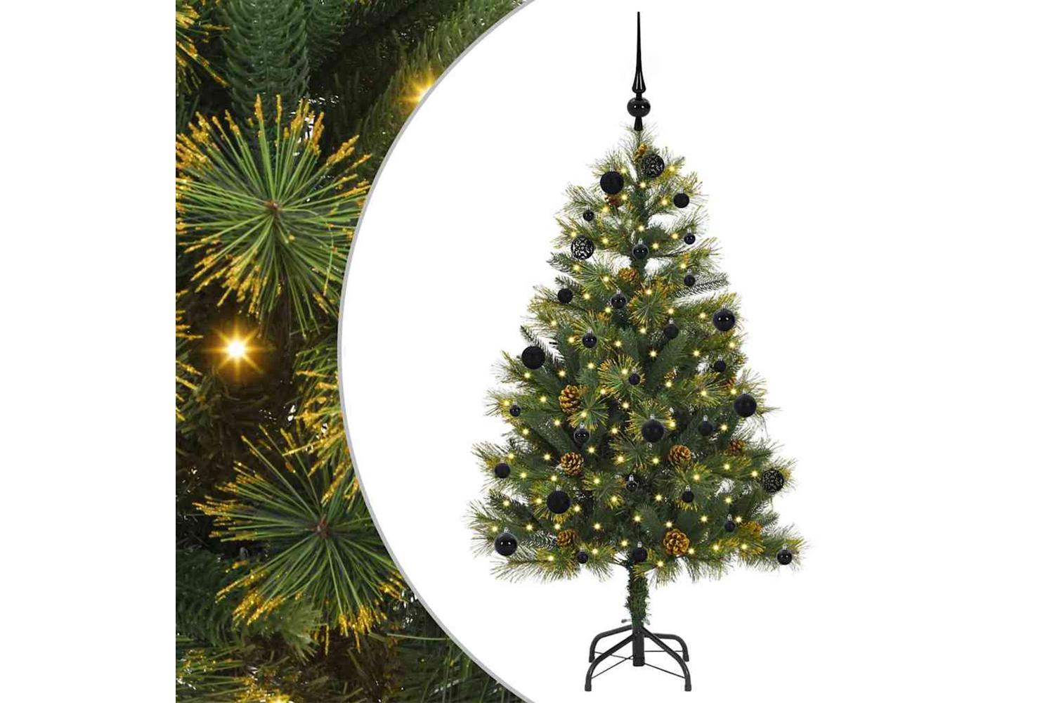 Vidaxl Artificial Hinged Christmas Tree With Cones Green 150 Cm