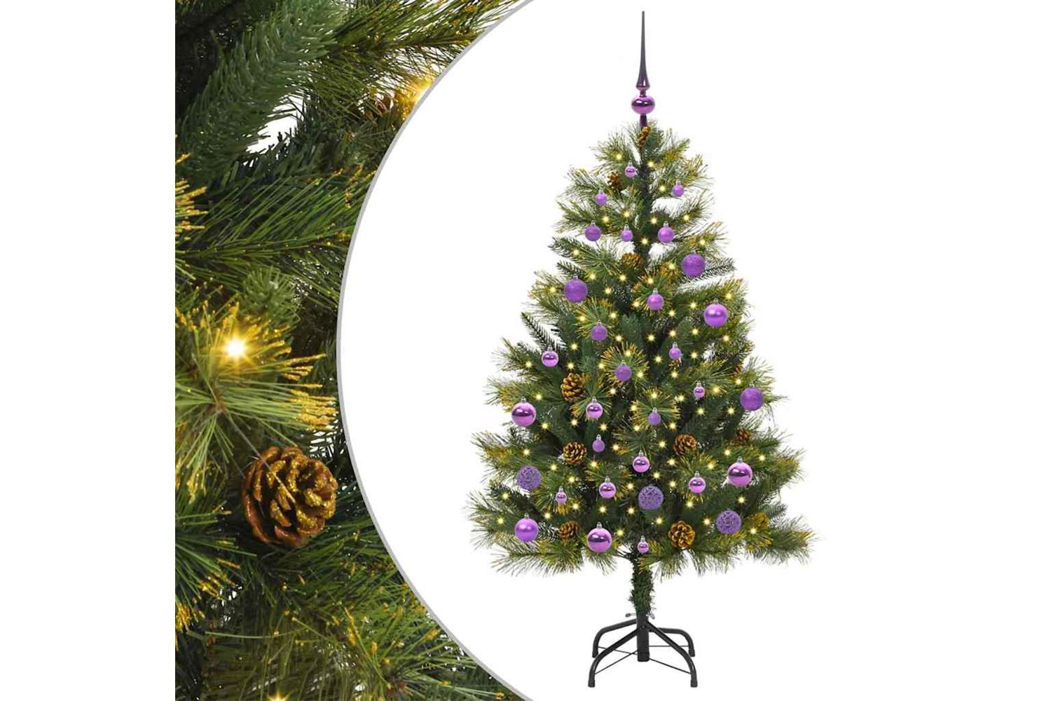 Vidaxl Artificial Hinged Christmas Tree With Cones Green 150 Cm