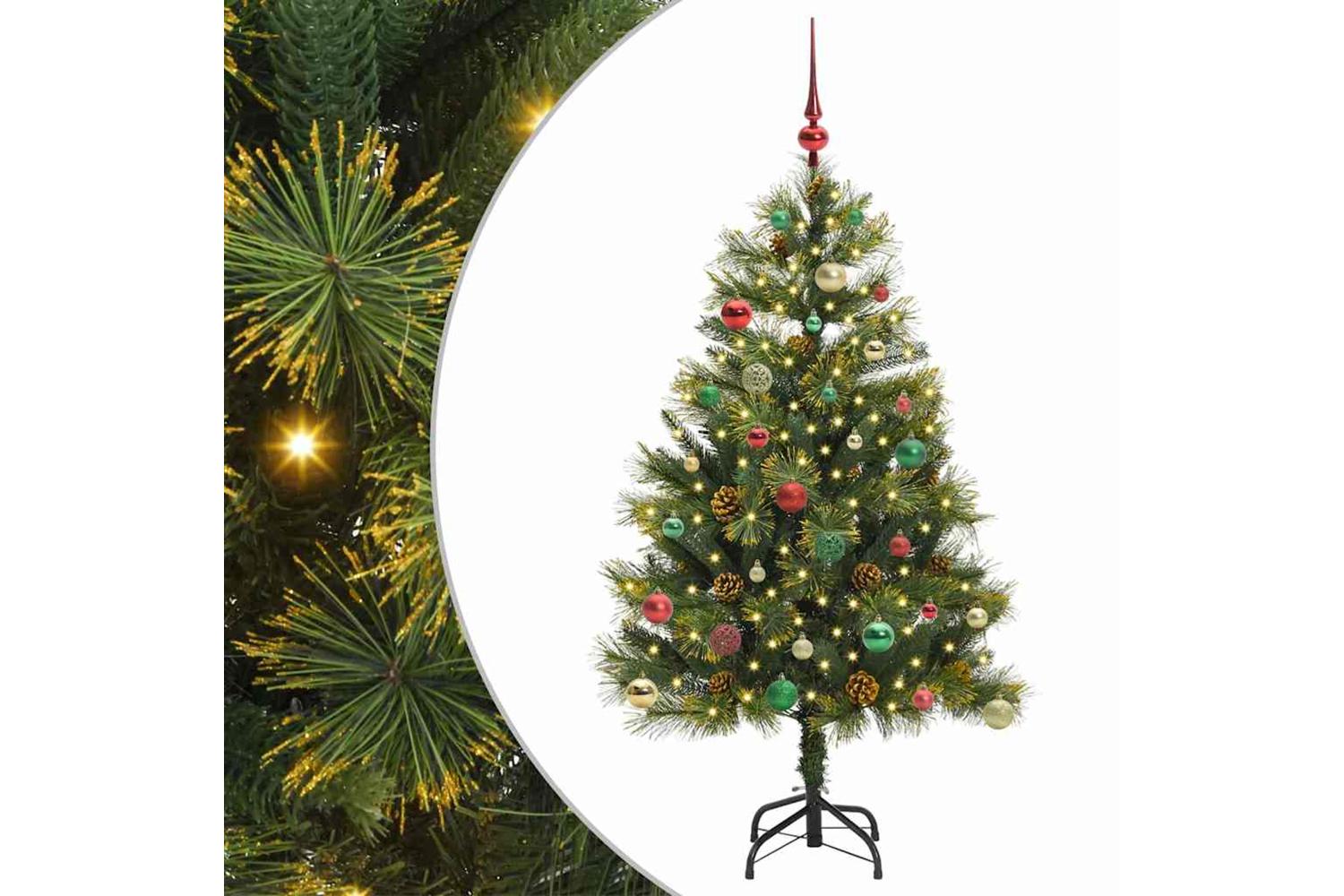 Vidaxl Artificial Hinged Christmas Tree With Cones Green 150 Cm