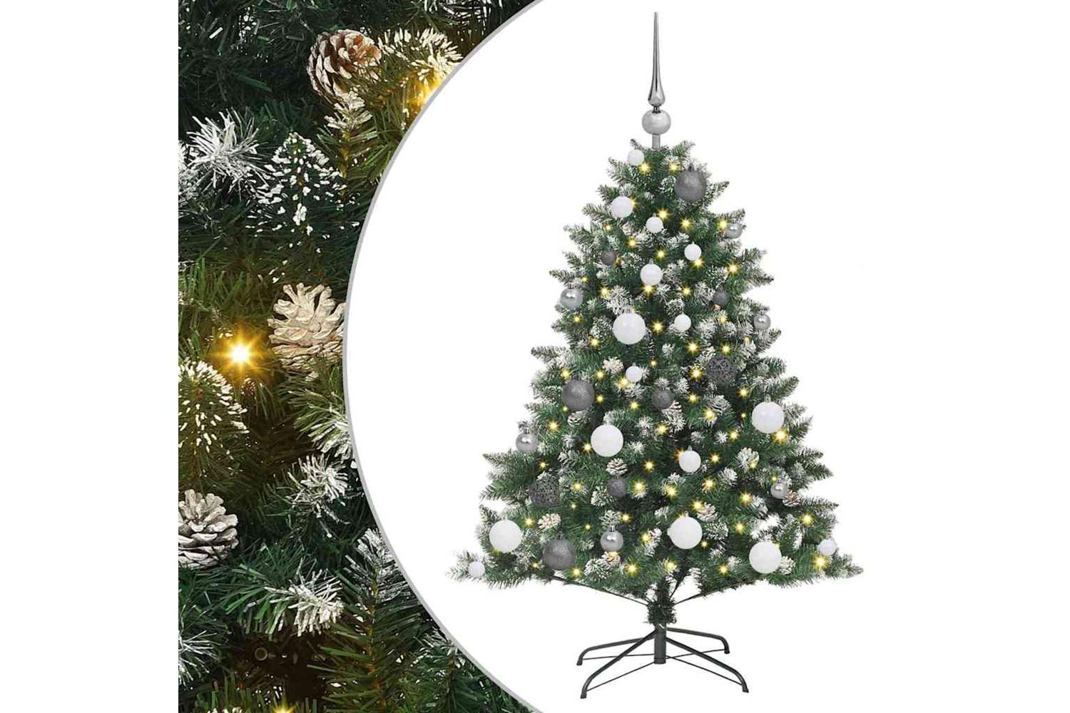 Vidaxl Artificial Christmas Tree With 150 Leds Green 85 X 85 X 120 Cm