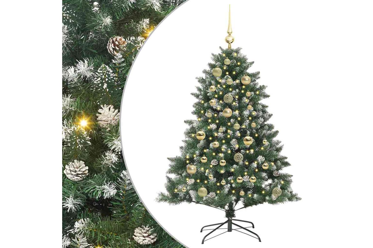 Vidaxl Artificial Christmas Tree With 150 Leds Green 85 X 85 X 120 Cm