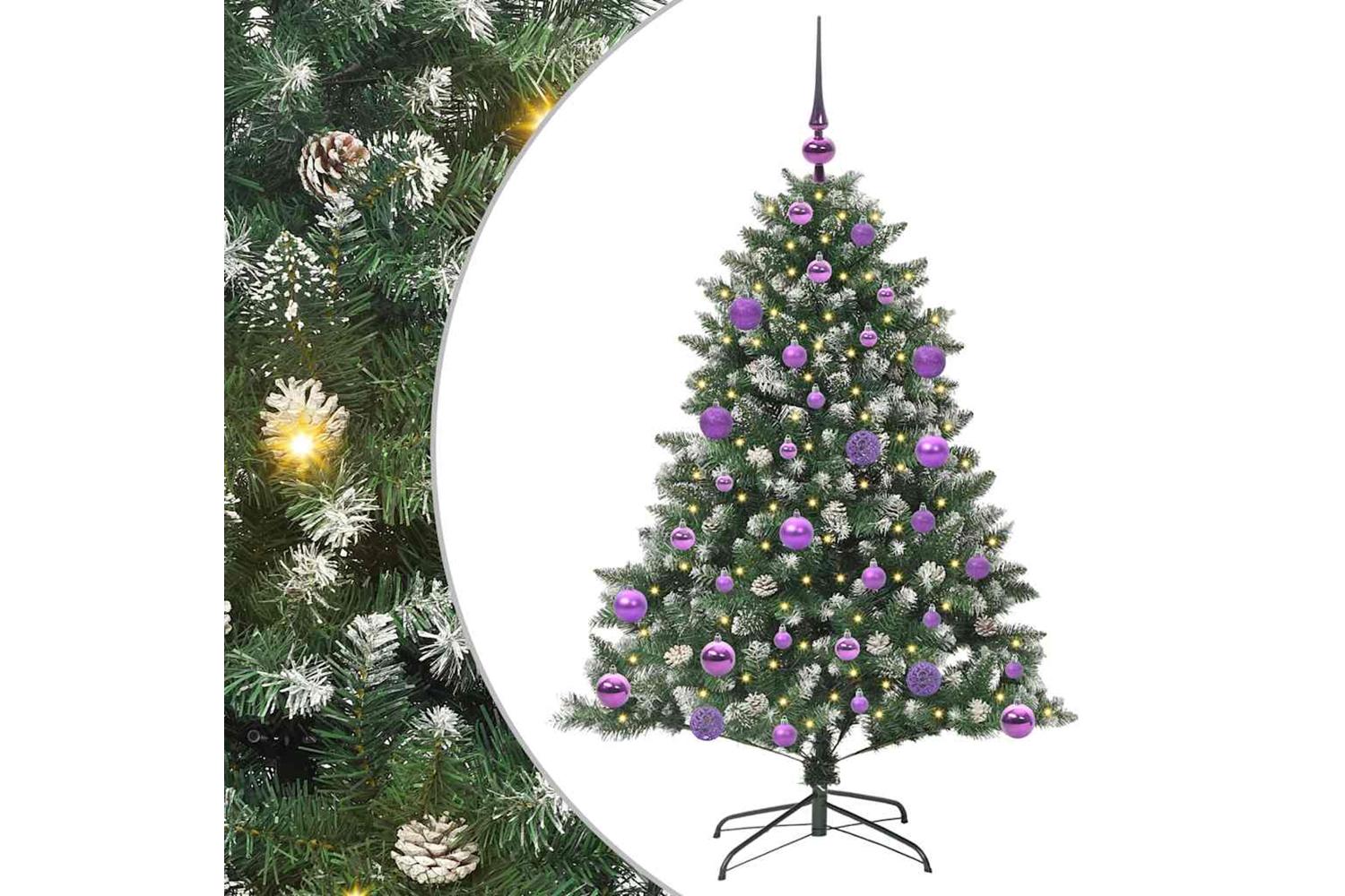 Vidaxl Artificial Christmas Tree With 150 Leds Green 85 X 85 X 120 Cm