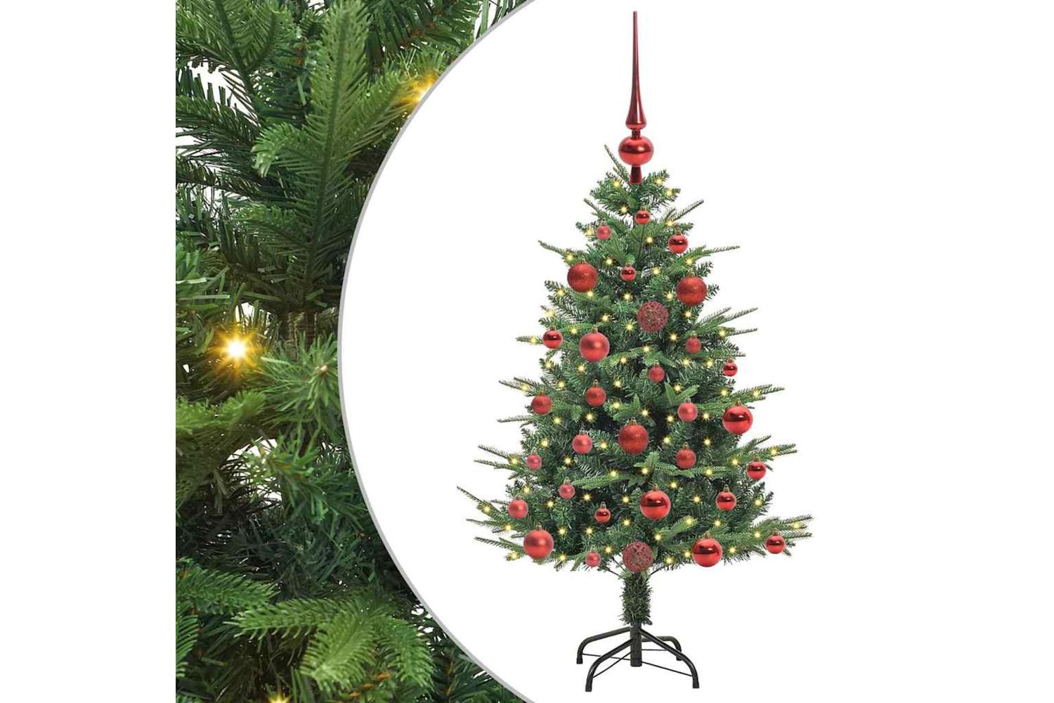 Vidaxl Artificial Pre-lit Christmas Tree With Ball Set Green 120 Cm