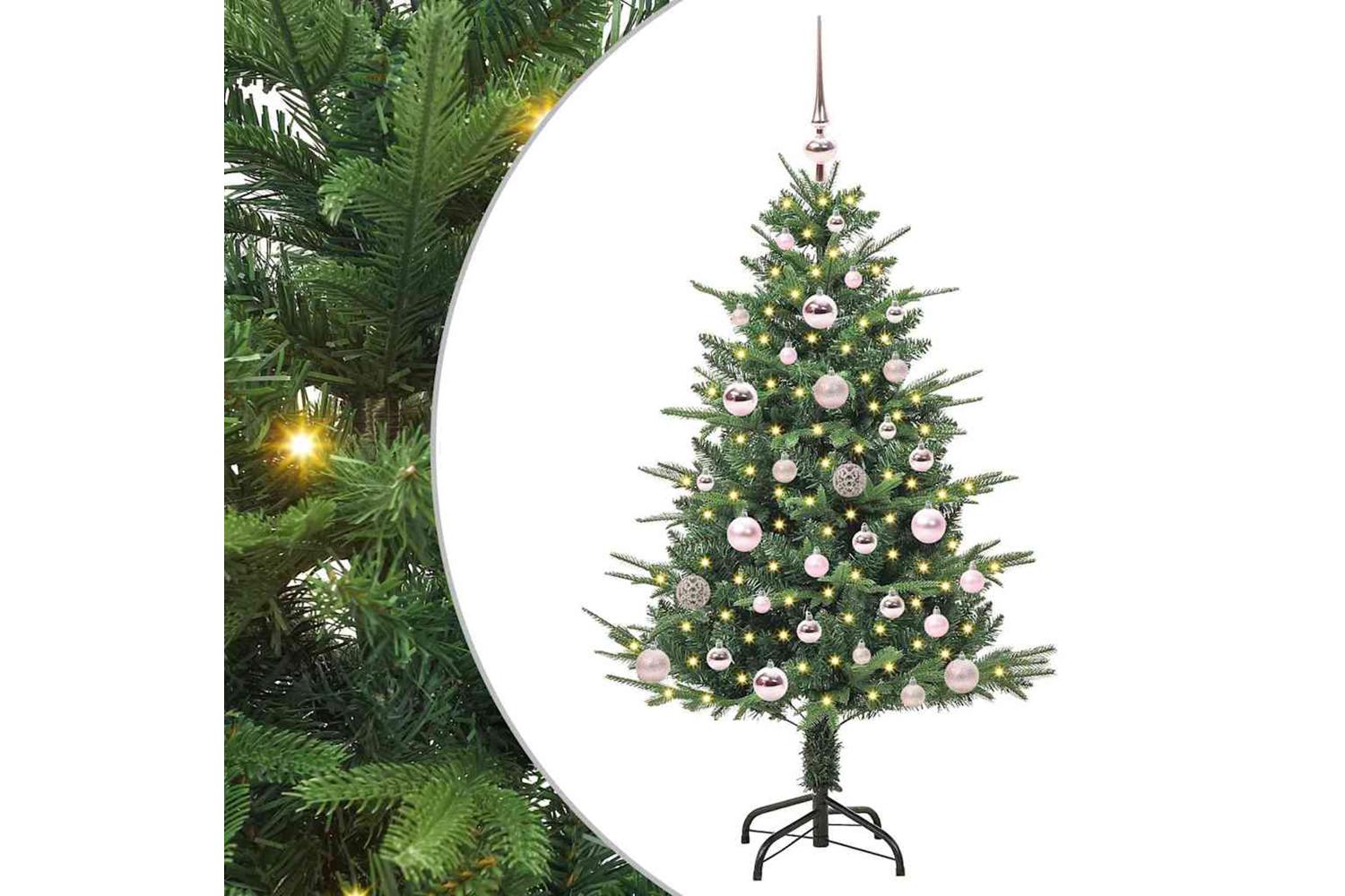 Vidaxl Artificial Pre-lit Christmas Tree With Ball Set Green 120 Cm