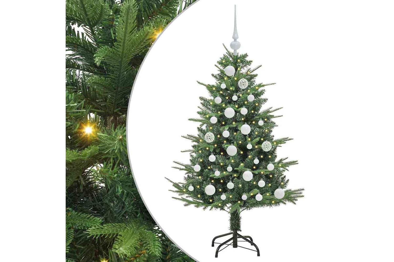 Vidaxl Artificial Pre-lit Christmas Tree With Ball Set Green 120 Cm