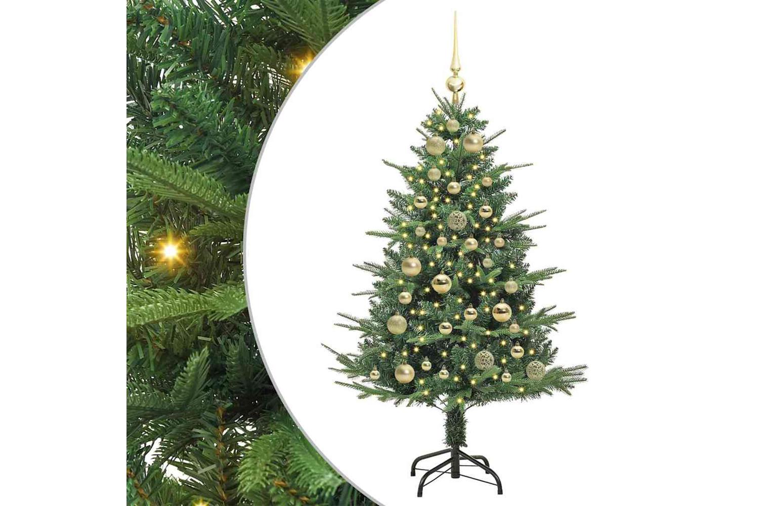 Vidaxl Artificial Pre-lit Christmas Tree With Ball Set Green 120 Cm