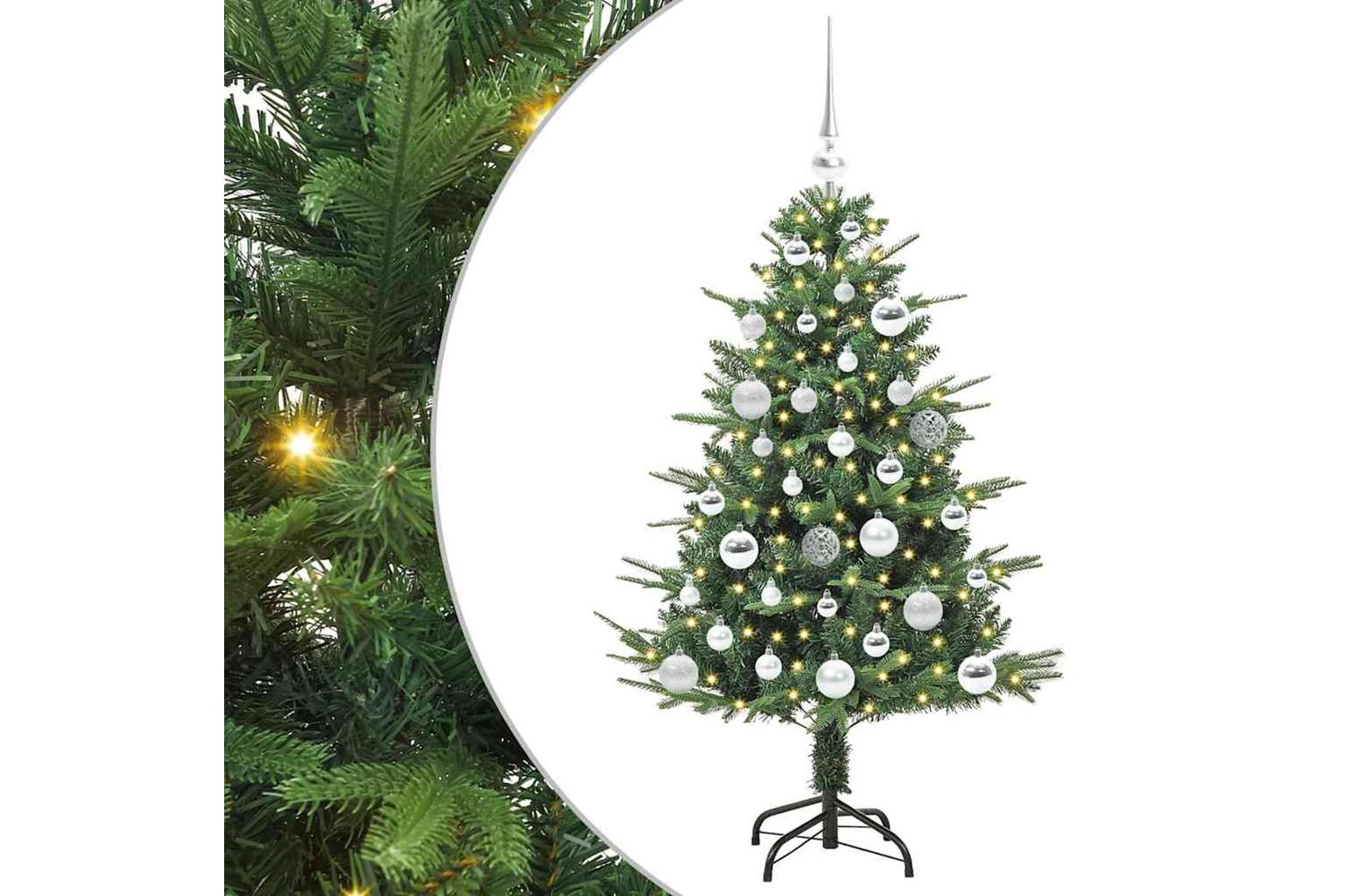 Vidaxl Artificial Pre-lit Christmas Tree With Ball Set Green 120 Cm