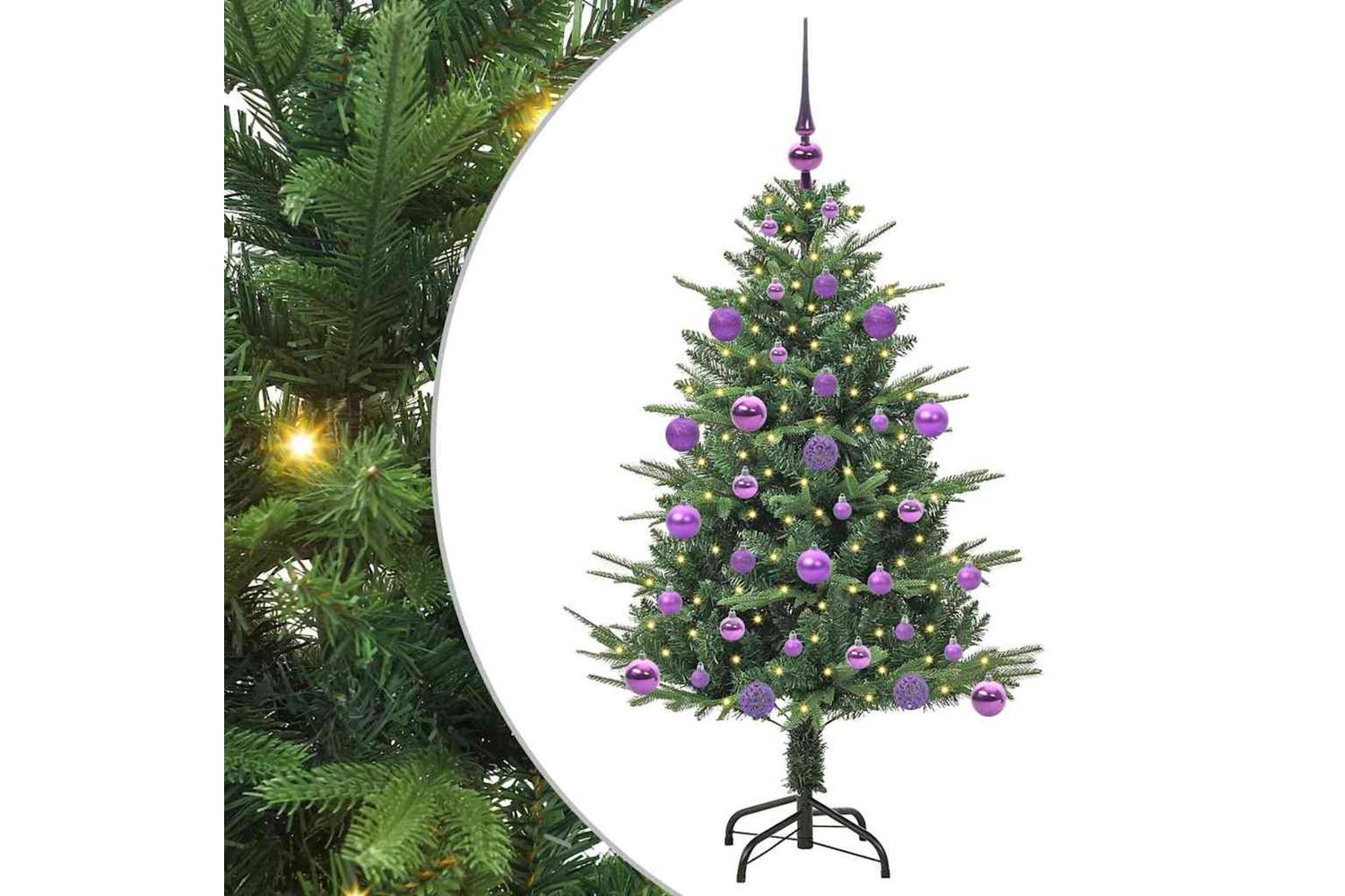 Vidaxl Artificial Pre-lit Christmas Tree With Ball Set Green 120 Cm