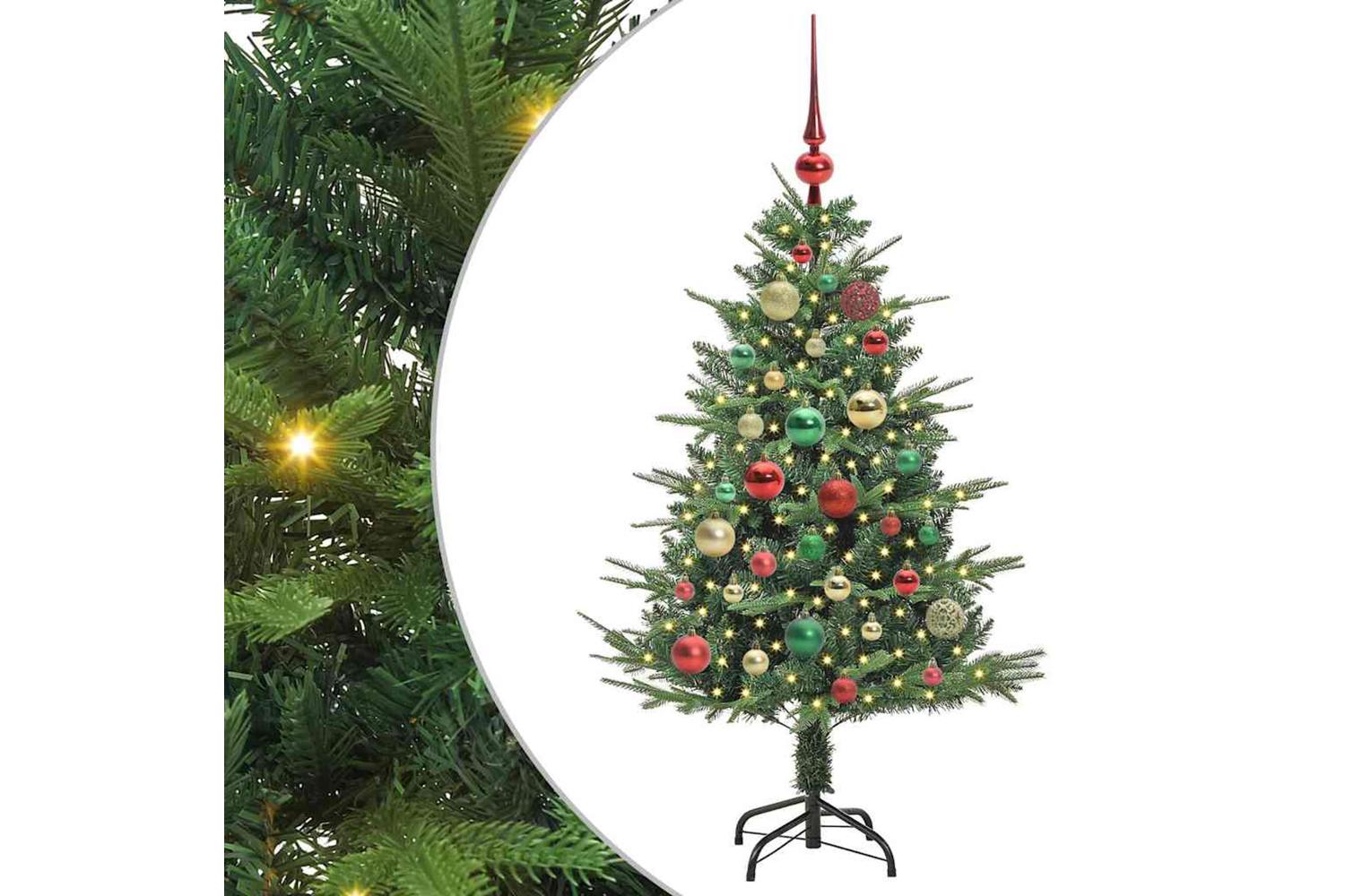 Vidaxl Artificial Pre-lit Christmas Tree With Ball Set Green 120 Cm