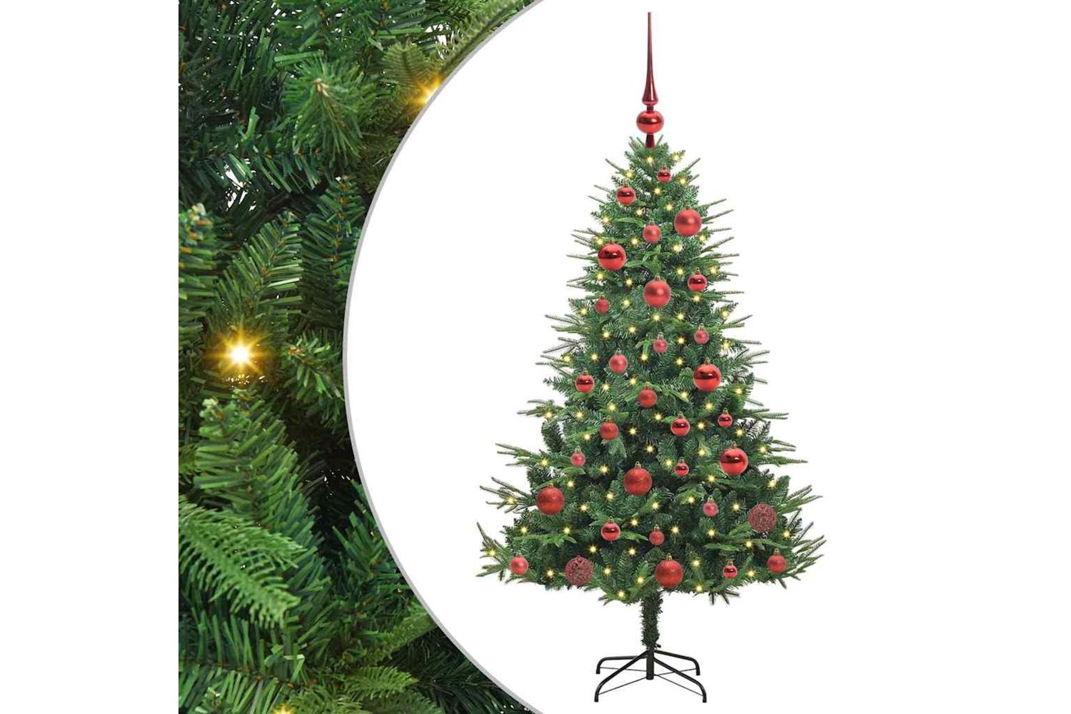 Vidaxl Artificial Pre-lit Christmas Tree With Ball Set Green 150 Cm