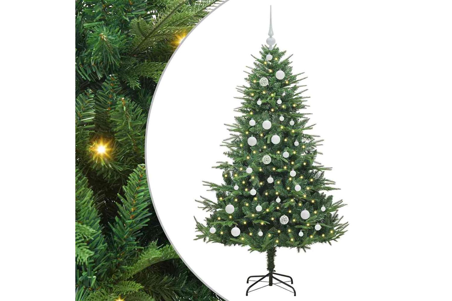Vidaxl Artificial Pre-lit Christmas Tree With Ball Set Green 150 Cm