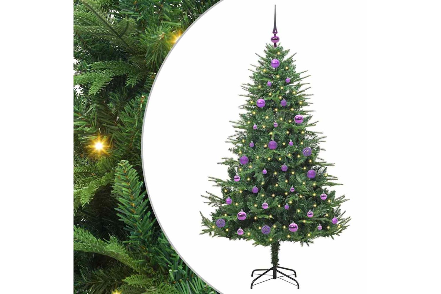 Vidaxl Artificial Pre-lit Christmas Tree With Ball Set Green 150 Cm