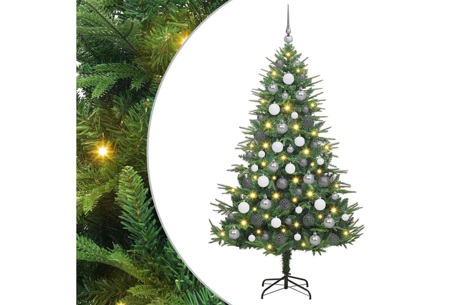 Vidaxl Artificial Pre-lit Christmas Tree With Ball Set Green 180 Cm