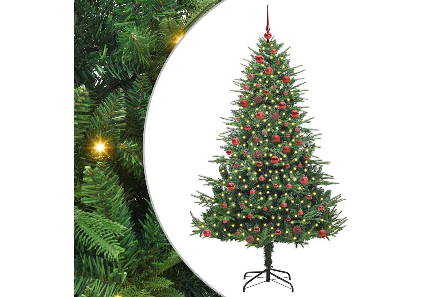 Vidaxl Artificial Pre-lit Christmas Tree With Ball Set Green 180 Cm