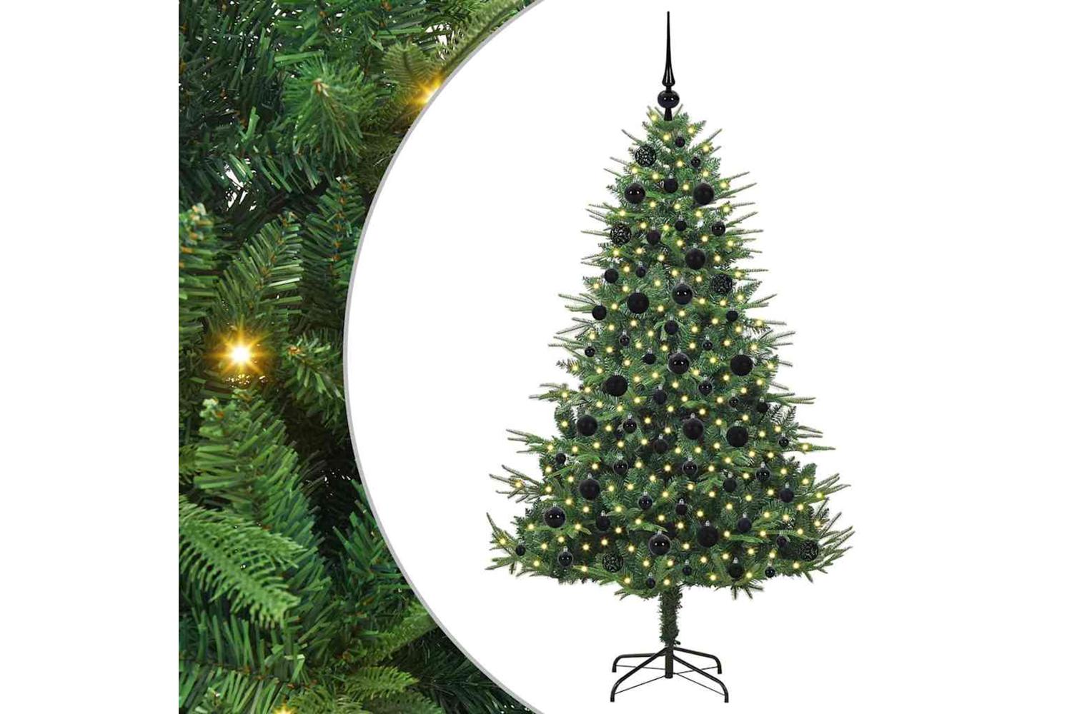 Vidaxl Artificial Pre-lit Christmas Tree With Ball Set Green 180 Cm